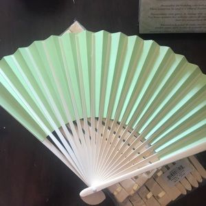 50 green paper hand fan